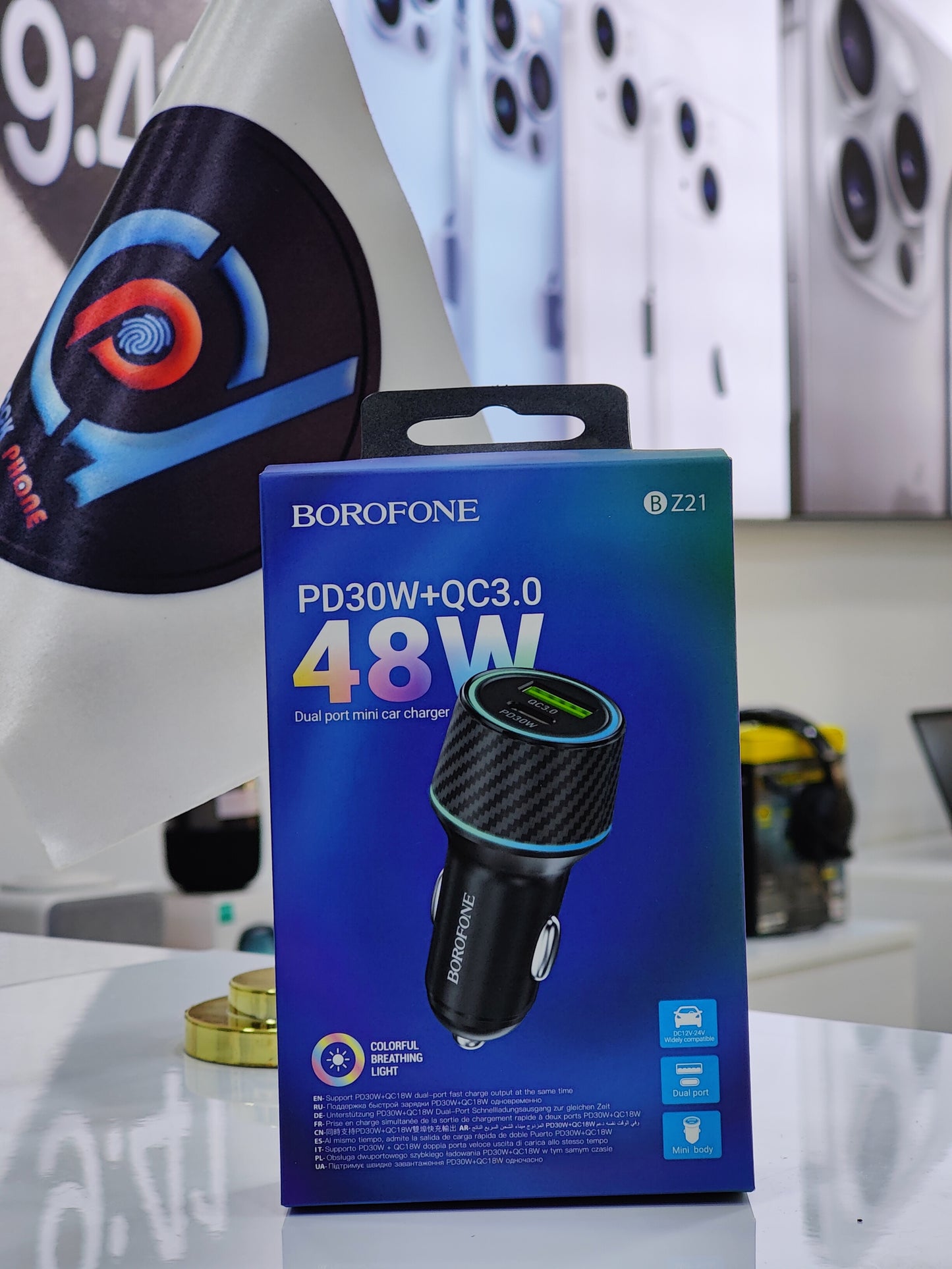 BOROFONE CAR CHARGER BOX DUAL OUTPUTS PD /TC 48W / BZ21