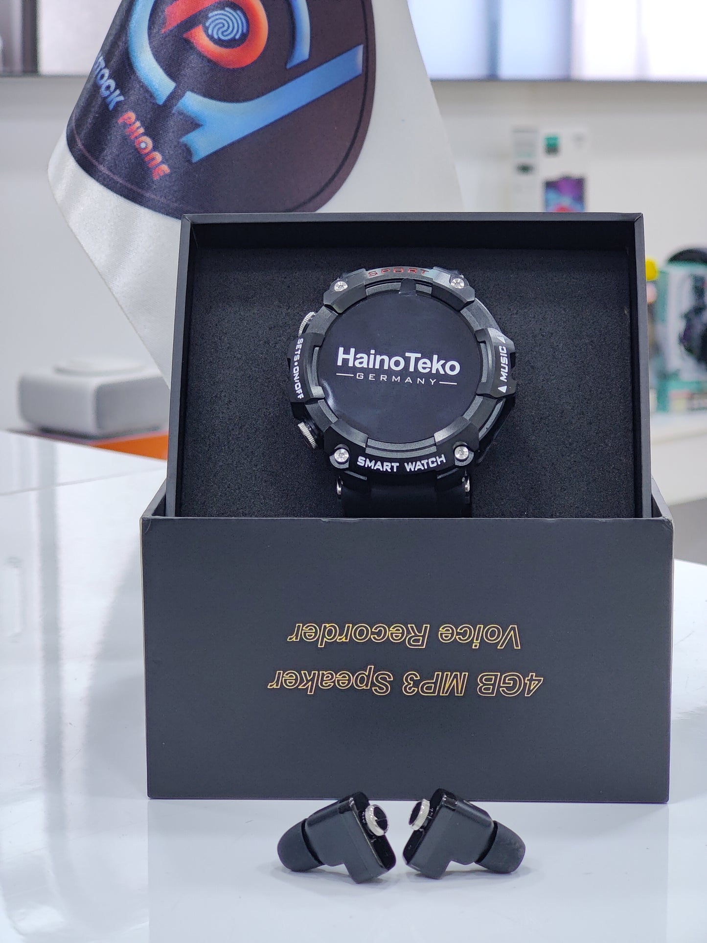 SMART WATCH HAINO TEKO GERMANY AMOLED SCREEN + BLUETOOTH EARPHONES / ST-3