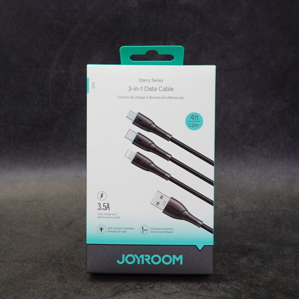 JOYROOM FAST CHARGING TRIPLE OUTPUTS 3.5A/A33 CHARGER CABLE