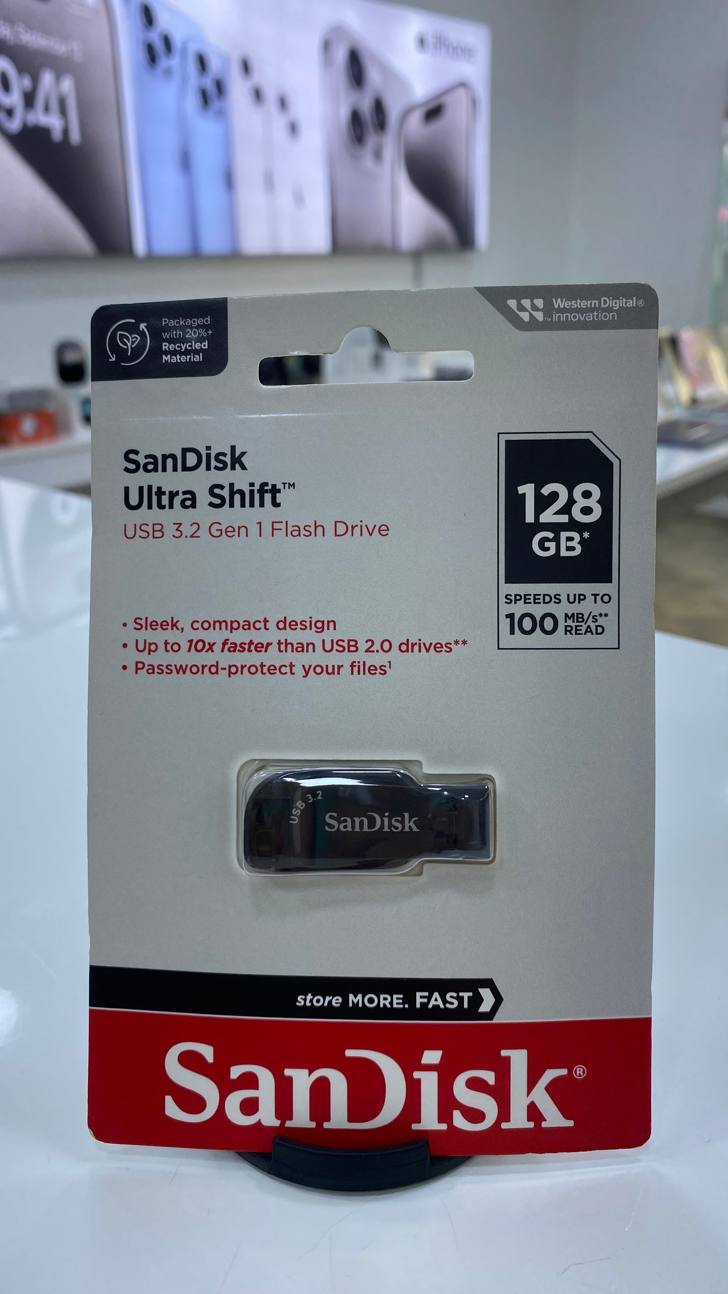 Clé USB SanDisk Ultra Shift 128GB | 100￼MB/s