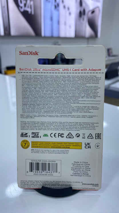 Sandisk Ultra UHS-I 32GB microSDXC Memory Card with Adapter