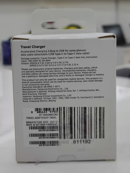 CHARGEUR SAMSUNG 25W ORIGINAL