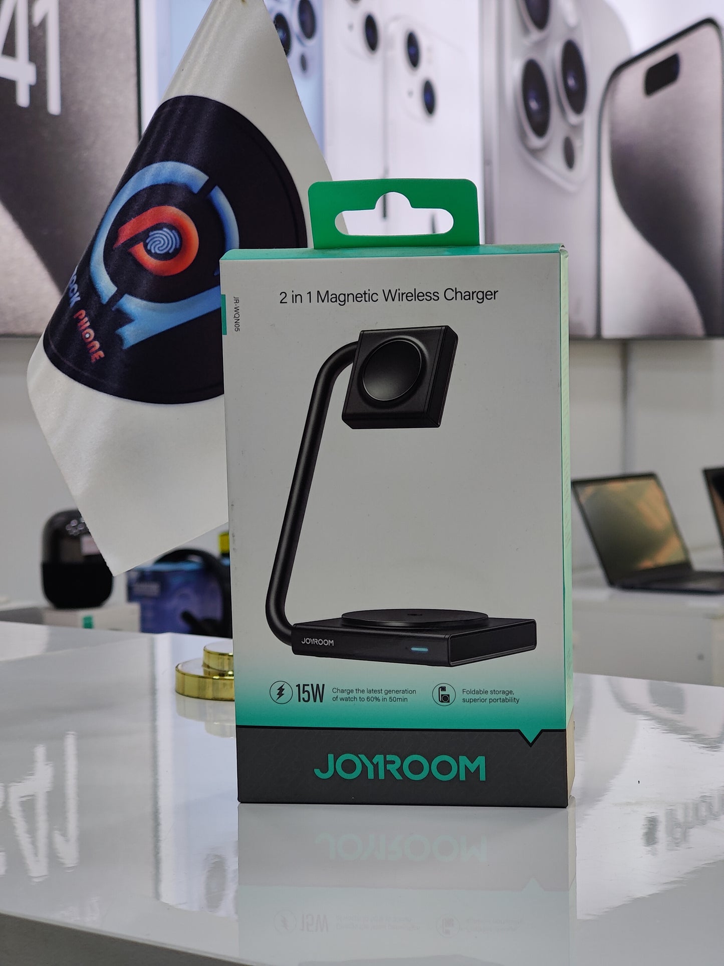 CHARGEUR MAGSAFE JOYROOM 2 EN 1 WIRELESS CHARGER /JR-WQN05