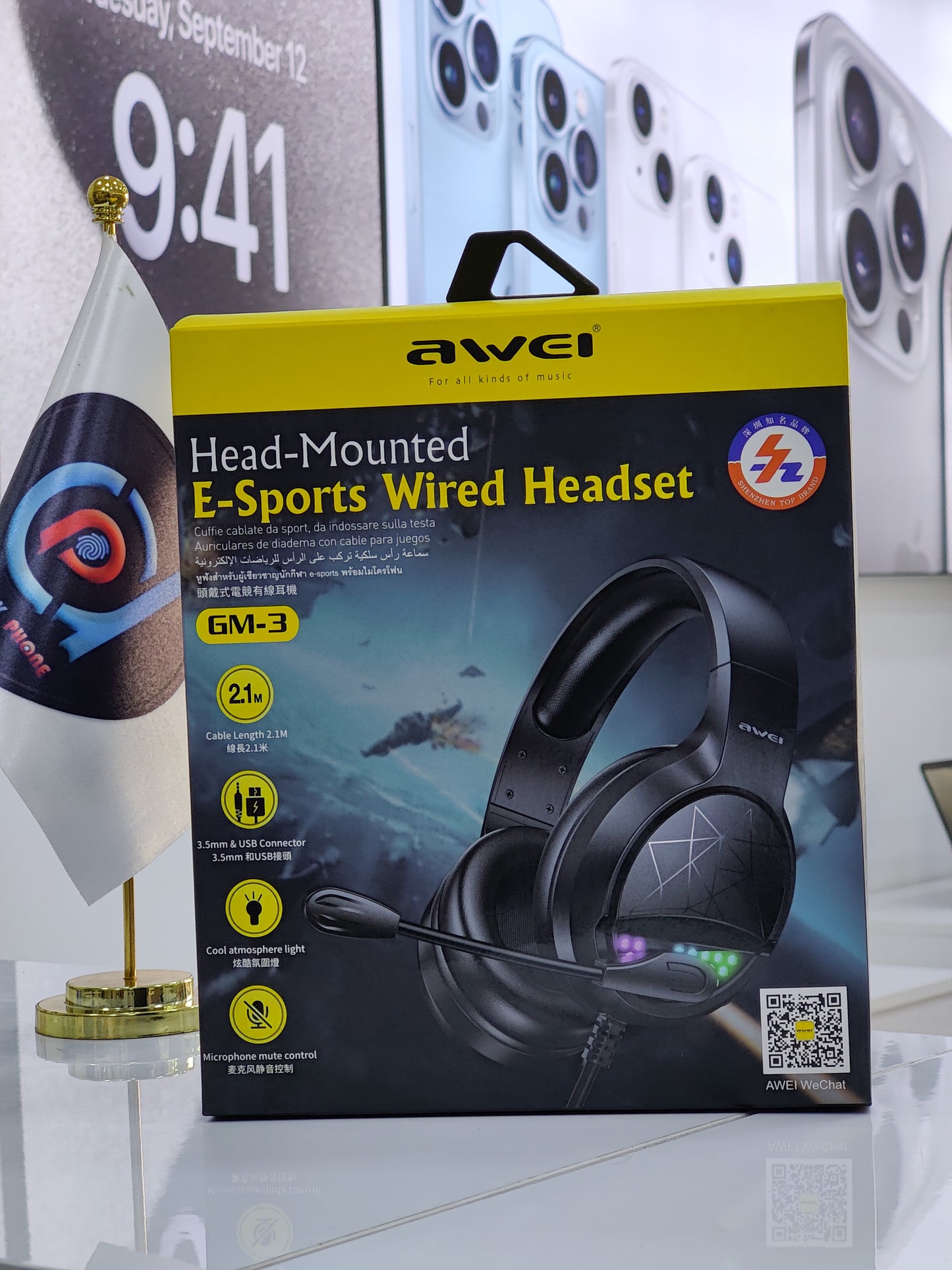 AWEI GAMING LED WIRED HEADPHONE /GM-3/ORIGINAL