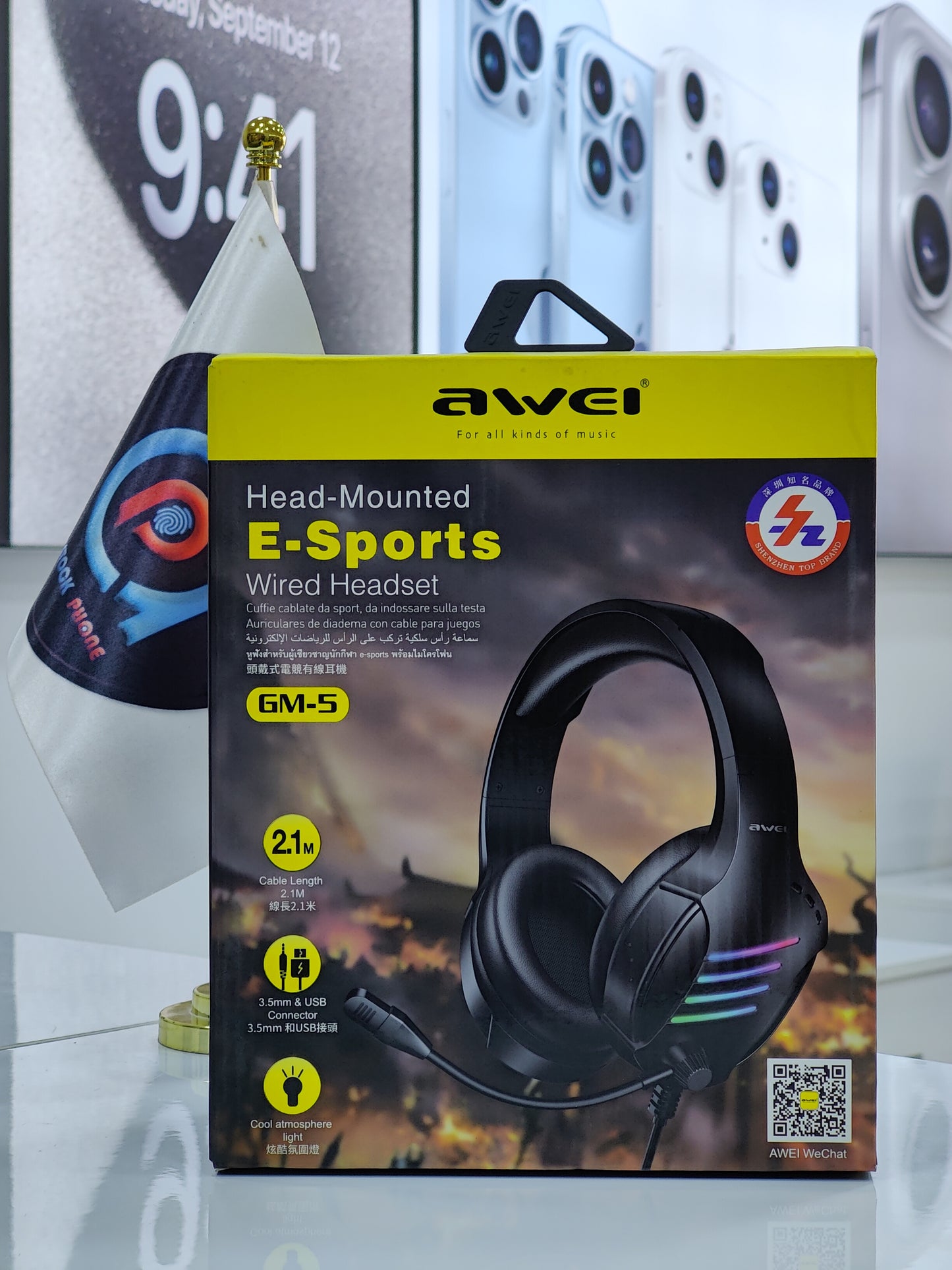 CASQUE FIL AWEI GAMING LED /GM-5/ORIGINAL