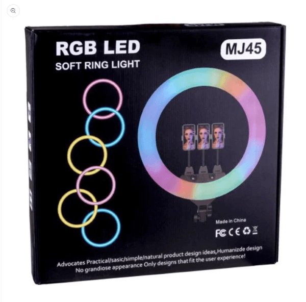 مصباح حلقي RGB MJ45 + دعم ثلاثي الأرجل