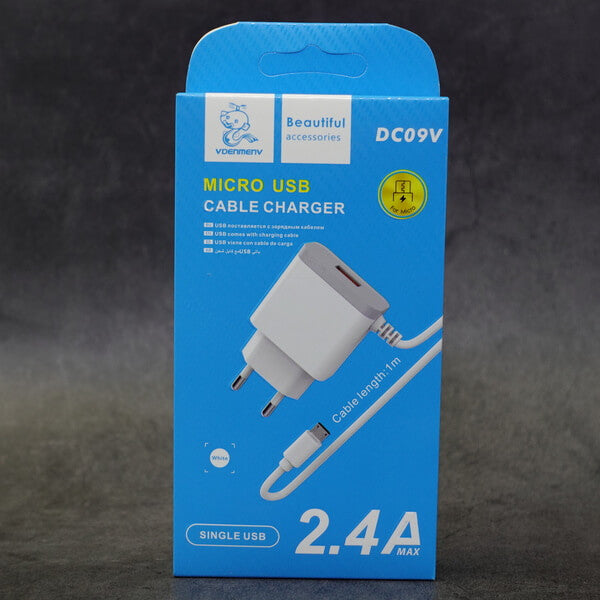 CHARGEUR VDENMENV FAST CHARGING 2.4A / MICRO USB / DC09V